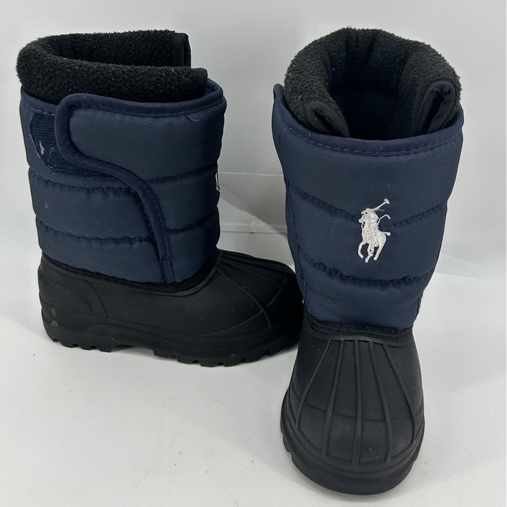 Polo Ralph Lauren Navy Blue Slip On Snow Boots Toddler Size 7